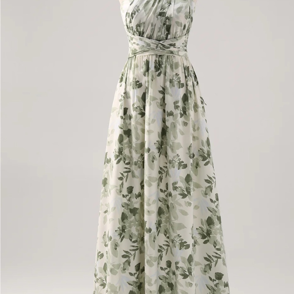 Chic Green Floral Maxi Dress